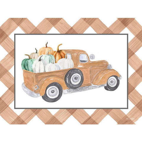 Autumn Haul White Modern Wood Framed Art Print by Lettered And Lined