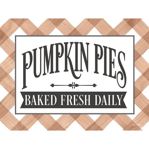 Pumpkin Pies Black Modern Wood Framed Art Print with Double Matting by Lettered And Lined