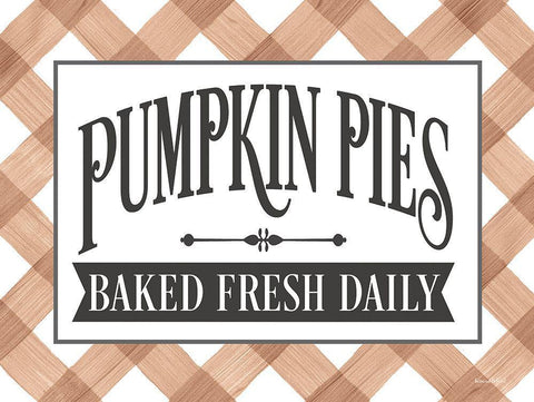 Pumpkin Pies White Modern Wood Framed Art Print with Double Matting by Lettered And Lined