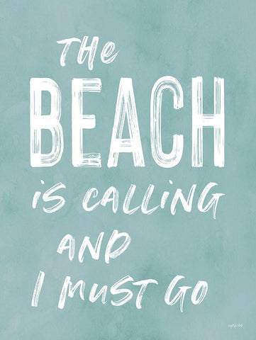 The Beach is Calling Black Ornate Wood Framed Art Print with Double Matting by Lettered and Lined