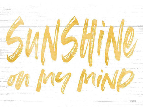 Sunshine on My Mind Black Ornate Wood Framed Art Print with Double Matting by Lettered and Lined