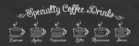 Specialty Coffee Drinks Black Ornate Wood Framed Art Print with Double Matting by Lettered And Lined