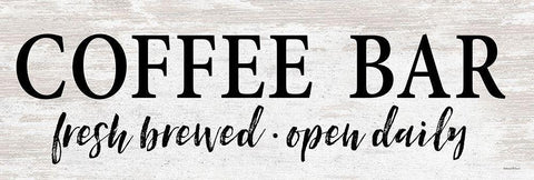 Coffee Bar - Fresh Brewed White Modern Wood Framed Art Print with Double Matting by Lettered And Lined