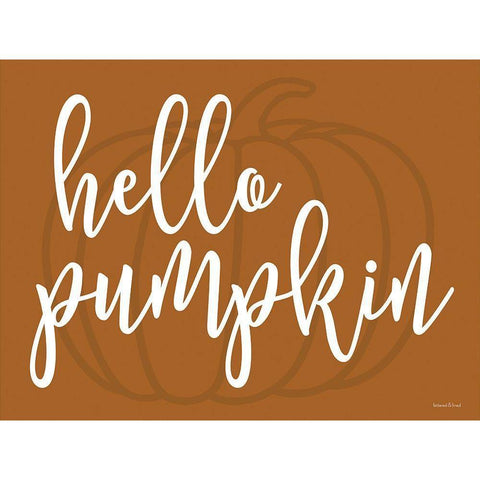 Hello Pumpkin Gold Ornate Wood Framed Art Print with Double Matting by Lettered and Lined