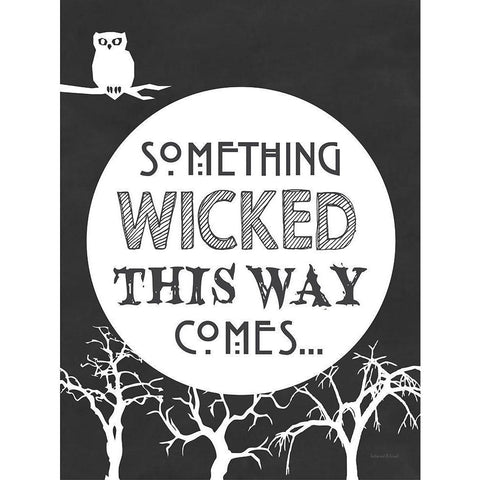 Something Wicked This Way Comes Black Modern Wood Framed Art Print with Double Matting by Lettered and Lined