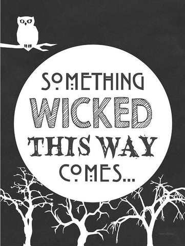 Something Wicked This Way Comes White Modern Wood Framed Art Print with Double Matting by Lettered and Lined