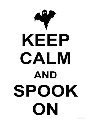 Keep Calm and Spook On Black Ornate Wood Framed Art Print with Double Matting by Lettered and Lined