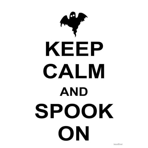 Keep Calm and Spook On White Modern Wood Framed Art Print by Lettered and Lined