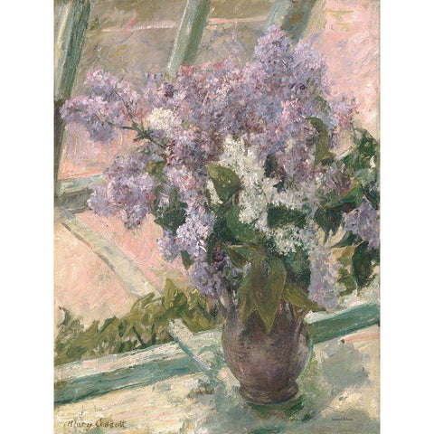 Lilacs in the Light Black Modern Wood Framed Art Print with Double Matting by Lettered And Lined