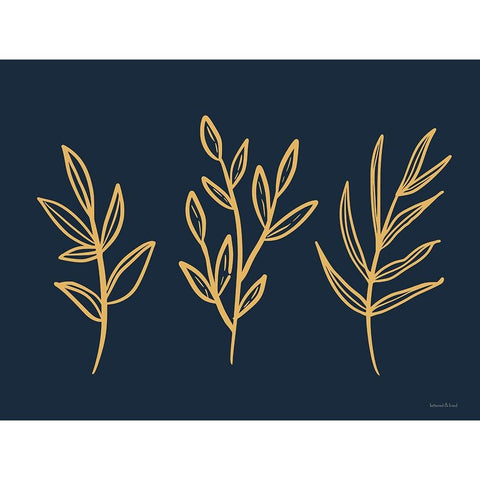 Autumn Leaves Black Modern Wood Framed Art Print with Double Matting by Lettered And Lined