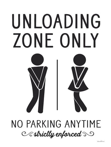 Unloading Zone Only Black Ornate Wood Framed Art Print with Double Matting by Lettered And Lined