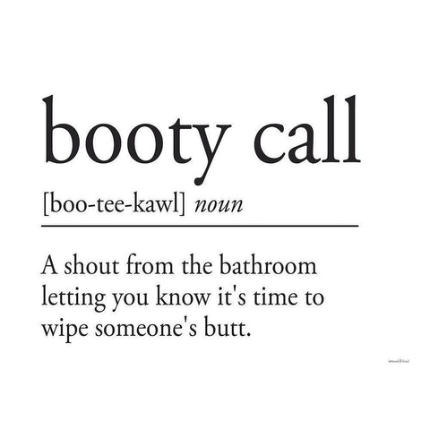 Booty Call Gold Ornate Wood Framed Art Print with Double Matting by Lettered And Lined