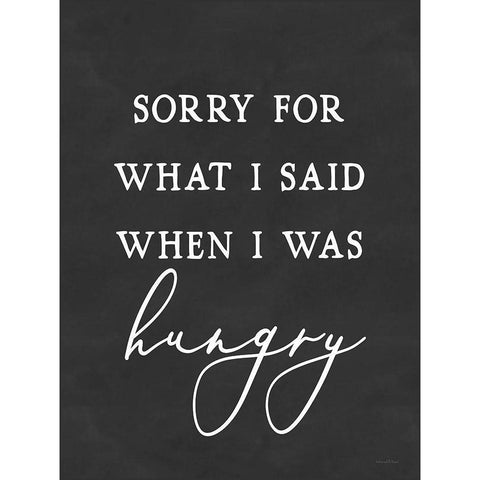 I Was Hungry White Modern Wood Framed Art Print by Lettered And Lined