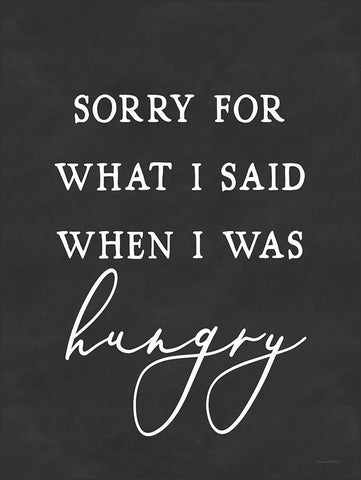 I Was Hungry Black Ornate Wood Framed Art Print with Double Matting by Lettered And Lined