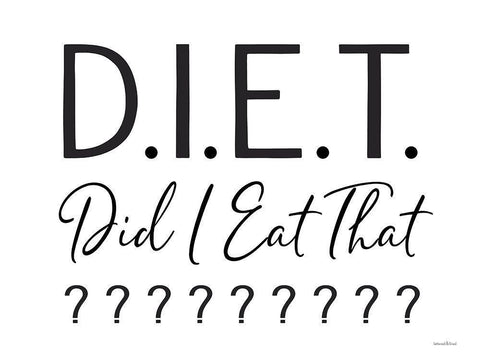 Did I Eat That? Black Ornate Wood Framed Art Print with Double Matting by Lettered And Lined