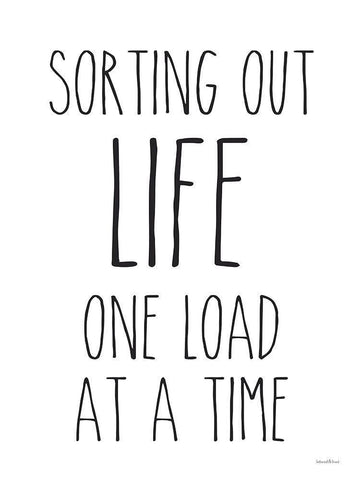 One Load at a Time White Modern Wood Framed Art Print with Double Matting by Lettered And Lined