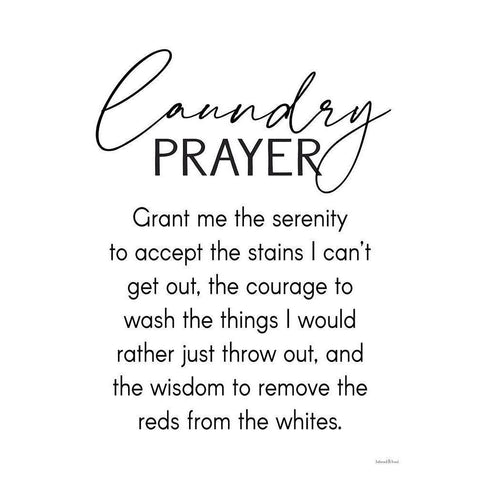 Laundry Prayer White Modern Wood Framed Art Print by Lettered And Lined