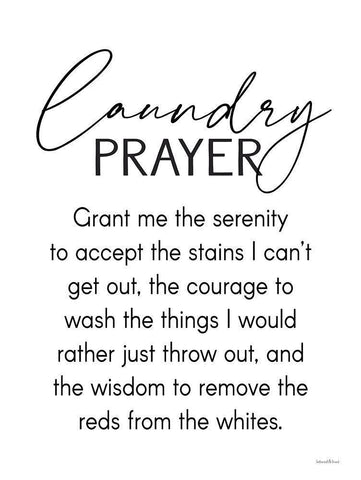 Laundry Prayer White Modern Wood Framed Art Print with Double Matting by Lettered And Lined