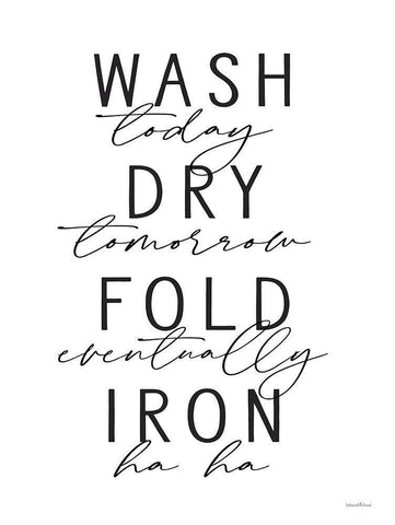 Wash Today White Modern Wood Framed Art Print with Double Matting by Lettered And Lined