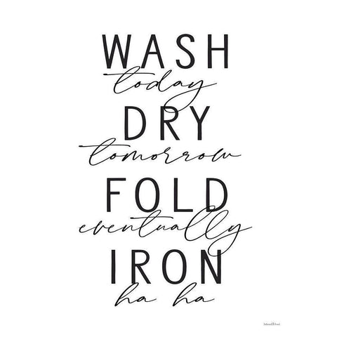 Wash Today Black Modern Wood Framed Art Print by Lettered And Lined