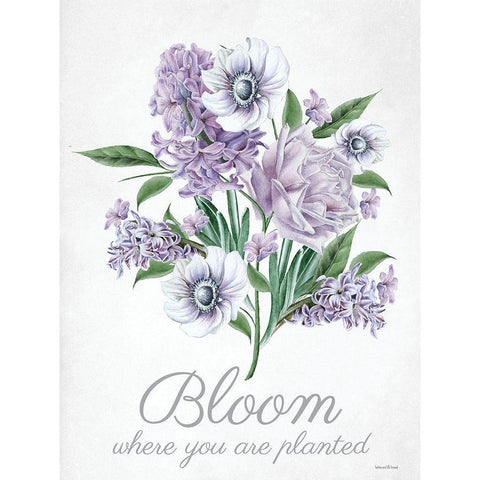 Bloom Where You are Planted White Modern Wood Framed Art Print by Lettered And Lined