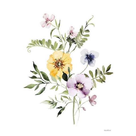 Wildflowers II Black Modern Wood Framed Art Print with Double Matting by Lettered And Lined