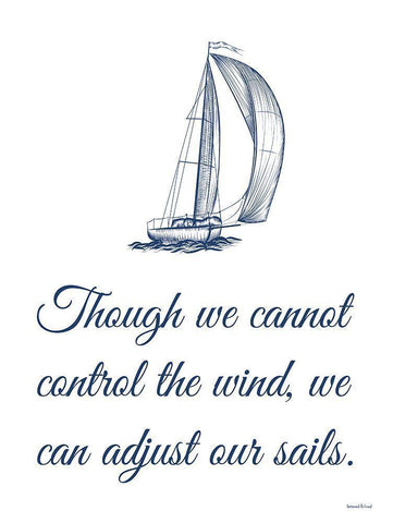 Adjust Our Sails Black Ornate Wood Framed Art Print with Double Matting by Lettered And Lined