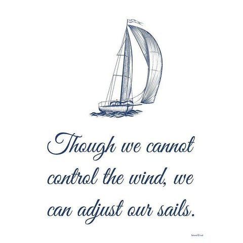 Adjust Our Sails Black Modern Wood Framed Art Print by Lettered And Lined