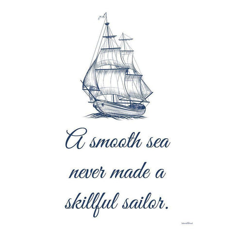 Skillful Sailor Black Modern Wood Framed Art Print by Lettered And Lined