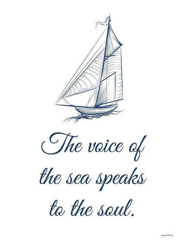 The Voice of the Sea White Modern Wood Framed Art Print with Double Matting by Lettered And Lined