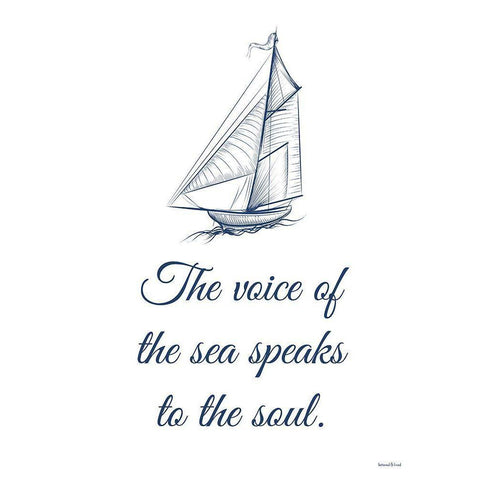 The Voice of the Sea Gold Ornate Wood Framed Art Print with Double Matting by Lettered And Lined