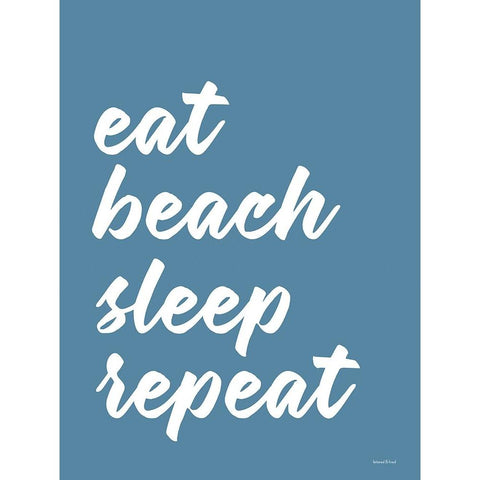 Eat Beach Sleep Repeat Gold Ornate Wood Framed Art Print with Double Matting by Lettered And Lined