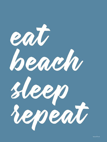 Eat Beach Sleep Repeat White Modern Wood Framed Art Print with Double Matting by Lettered And Lined