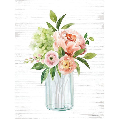 Spring Floral III White Modern Wood Framed Art Print by Lettered And Lined