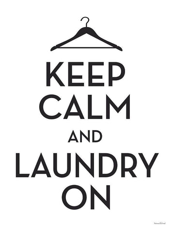 Keep Calm and Laundry On Black Ornate Wood Framed Art Print with Double Matting by Lettered And Lined