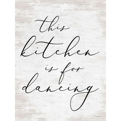 This Kitchen is For Dancing Black Modern Wood Framed Art Print with Double Matting by Lettered And Lined