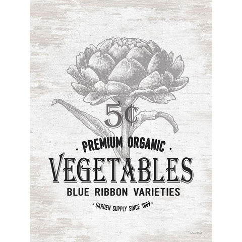 Vegetables Black Modern Wood Framed Art Print with Double Matting by Lettered And Lined