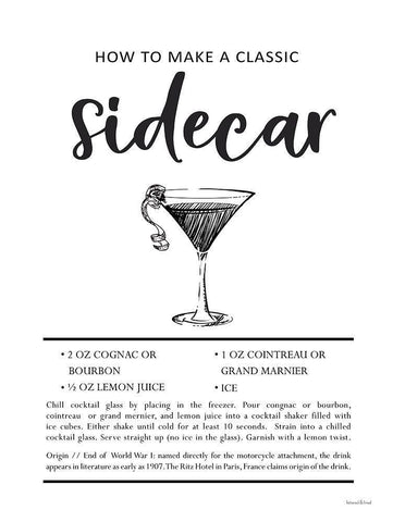 Sidecar Black Ornate Wood Framed Art Print with Double Matting by Lettered And Lined