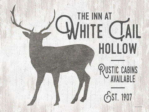 White Tail Hollow Black Ornate Wood Framed Art Print with Double Matting by Lettered And Lined