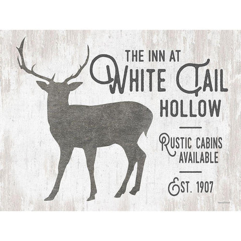 White Tail Hollow White Modern Wood Framed Art Print by Lettered And Lined