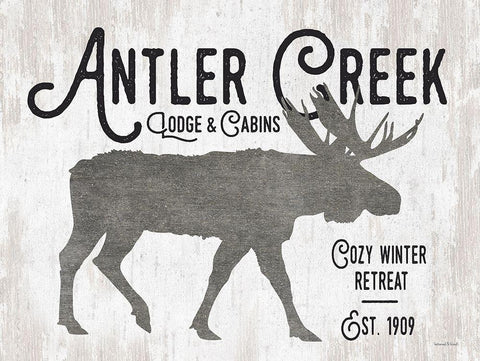 Antler Creek Black Ornate Wood Framed Art Print with Double Matting by Lettered And Lined