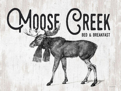 Moose Creek White Modern Wood Framed Art Print with Double Matting by Lettered And Lined