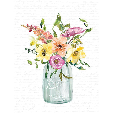 Kitchen Flowers I Black Modern Wood Framed Art Print with Double Matting by lettered and lined