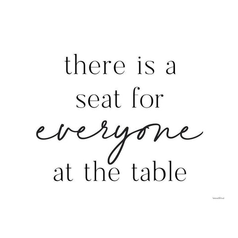 Seat for Everyone Black Modern Wood Framed Art Print with Double Matting by Lettered and Lined