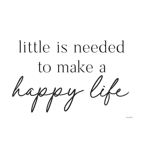 Happy Life White Modern Wood Framed Art Print by Lettered and Lined