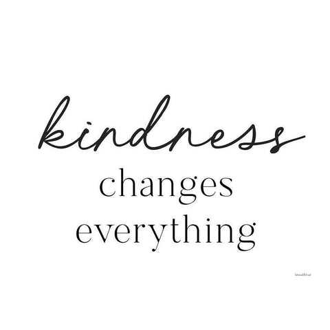 Kindness Changes Everything Black Modern Wood Framed Art Print by Lettered and Lined
