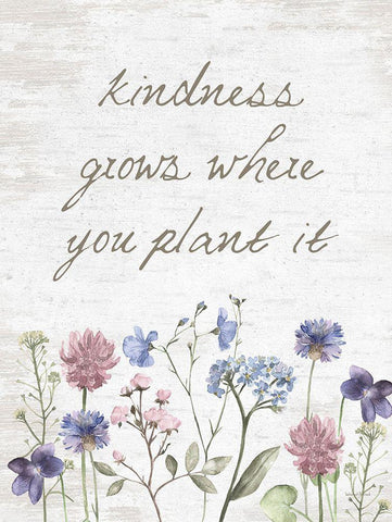 Kindness Grows Where You Plant It Black Ornate Wood Framed Art Print with Double Matting by Lettered and Lined