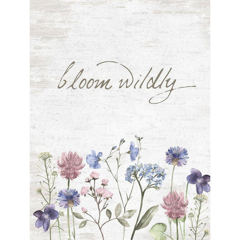 Bloom Wildly Black Modern Wood Framed Art Print by Lettered and Lined