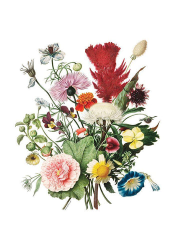 Flourishing Floral White Modern Wood Framed Art Print with Double Matting by Lettered and Lined