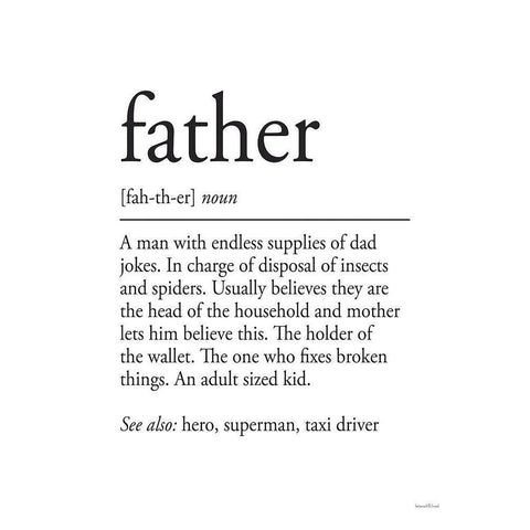 Father Definition 1 Black Modern Wood Framed Art Print with Double Matting by Lettered And Lined